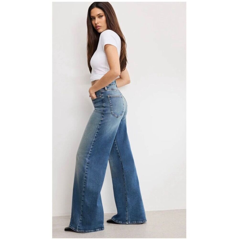 Good American Good Waist Palazzo High Rise Wide Leg Jeans Size 00 or 24